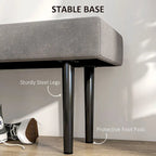 HOMCOM Banc de bout de lit de 99 cm, Banc de couloir rembourré avec pieds en acier, Banc de chambre à coucher, Gris