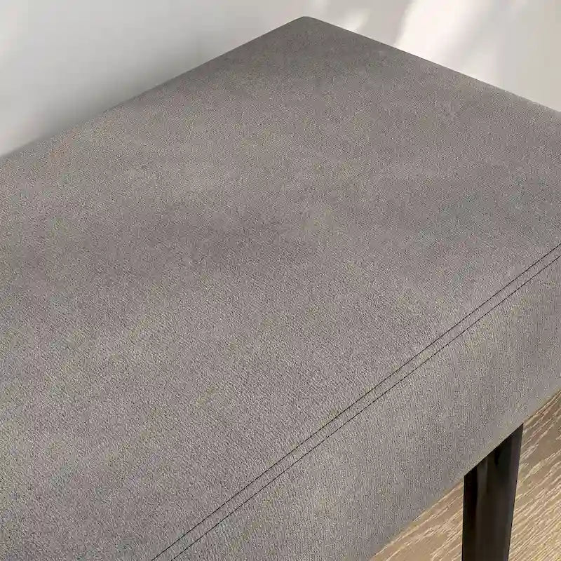 HOMCOM Banc de bout de lit de 99 cm, Banc de couloir rembourré avec pieds en acier, Banc de chambre à coucher, Gris