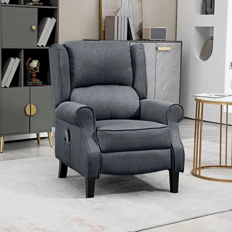 Fauteuil de massage chauffant et vibrant à oreilles, canapé d'appoint rembourré, fauteuil inclinable à dossier basculant avec télécommande