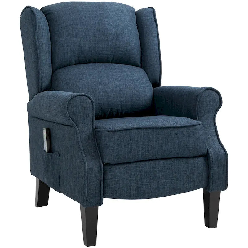 Fauteuil de massage chauffant et vibrant à oreilles, canapé d'appoint rembourré, fauteuil inclinable à dossier basculant avec télécommande