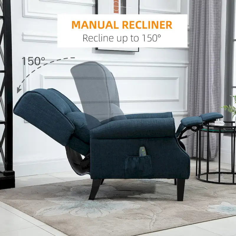 Fauteuil de massage chauffant et vibrant à oreilles, canapé d'appoint rembourré, fauteuil inclinable à dossier basculant avec télécommande