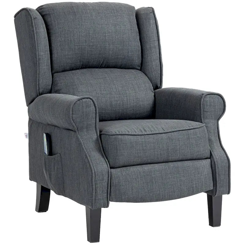 Fauteuil de massage chauffant et vibrant à oreilles, canapé d'appoint rembourré, fauteuil inclinable à dossier basculant avec télécommande