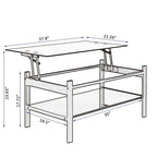 Table basse relevable en verre avec rangement pour salon et bureau à domicile