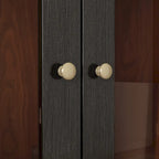 Buffet Enfilade Porte Vitrée Acrylique Meuble d'Appoint Bois Métal Rangement