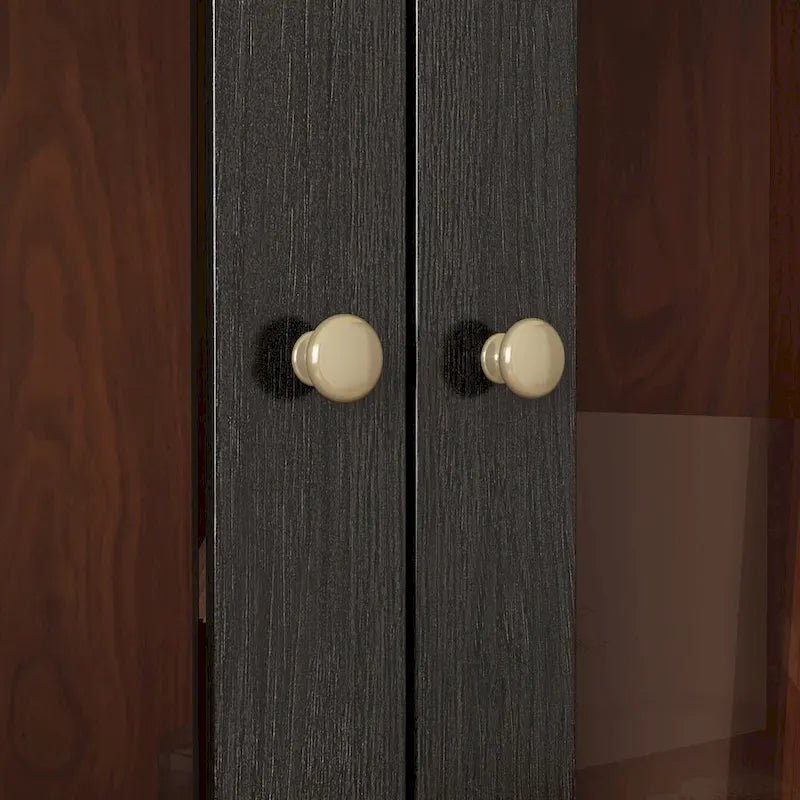 Buffet Enfilade Porte Vitrée Acrylique Meuble d'Appoint Bois Métal Rangement