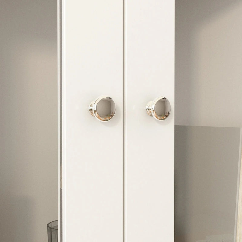 Buffet Enfilade Porte Vitrée Acrylique Meuble d'Appoint Bois Métal Rangement