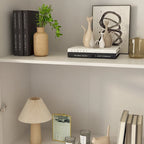 Buffet Enfilade Porte Vitrée Acrylique Meuble d'Appoint Bois Métal Rangement