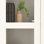 Buffet Enfilade Porte Vitrée Acrylique Meuble d'Appoint Bois Métal Rangement