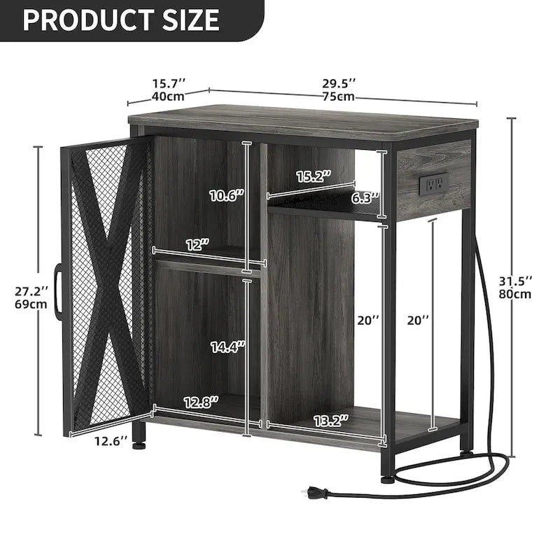 Meuble d'aquarium Moasis avec prises de courant et éclairage RVB 7 couleurs, meuble d'aquarium avec armoire de rangement