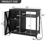 Meuble d'aquarium Moasis avec prises de courant et éclairage RVB 7 couleurs, meuble d'aquarium avec armoire de rangement