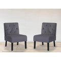 US Pride Nixon Lot de 2 fauteuils d'appoint en velours capitonné au dos