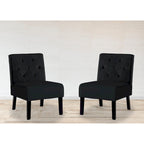 US Pride Nixon Lot de 2 fauteuils d'appoint en velours capitonné au dos