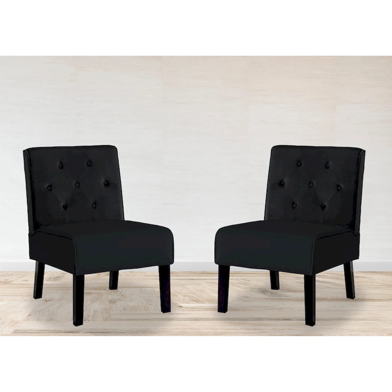 US Pride Nixon Lot de 2 fauteuils d'appoint en velours capitonné au dos