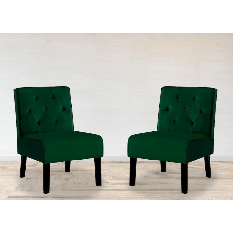 US Pride Nixon Lot de 2 fauteuils d'appoint en velours capitonné au dos