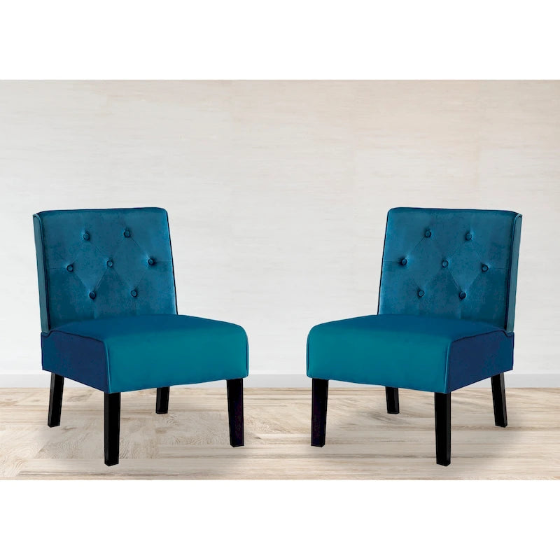 US Pride Nixon Lot de 2 fauteuils d'appoint en velours capitonné au dos