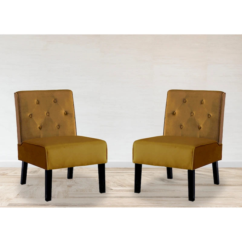 US Pride Nixon Lot de 2 fauteuils d'appoint en velours capitonné au dos