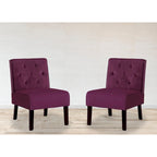 US Pride Nixon Lot de 2 fauteuils d'appoint en velours capitonné au dos