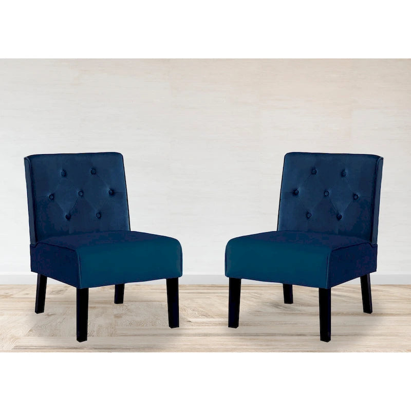 US Pride Nixon Lot de 2 fauteuils d'appoint en velours capitonné au dos