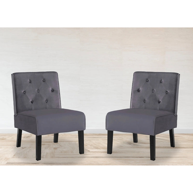 US Pride Nixon Lot de 2 fauteuils d'appoint en velours capitonné au dos