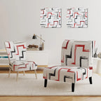 Fauteuil d'appoint et fauteuil à motif géométrique tendance multicolore et rembourré