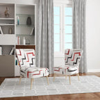 Fauteuil d'appoint et fauteuil à motif géométrique tendance multicolore et rembourré