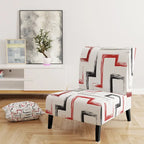 Fauteuil d'appoint et fauteuil à motif géométrique tendance multicolore et rembourré