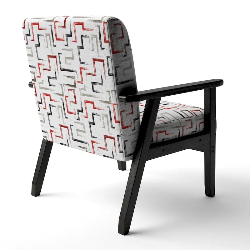 Fauteuil d'appoint et fauteuil à motif géométrique tendance multicolore et rembourré