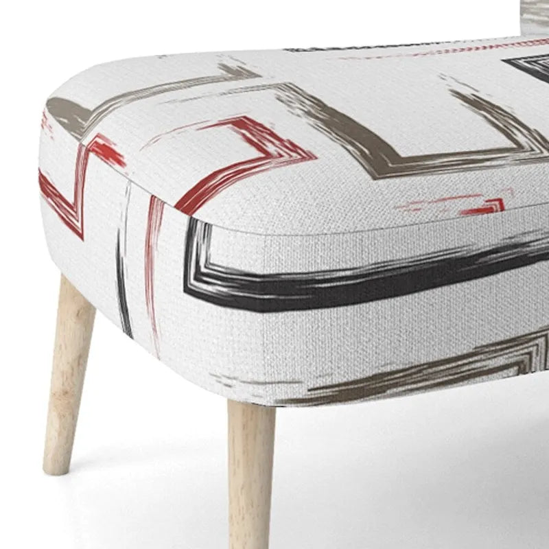 Fauteuil d'appoint et fauteuil à motif géométrique tendance multicolore et rembourré