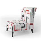 Fauteuil d'appoint et fauteuil à motif géométrique tendance multicolore et rembourré