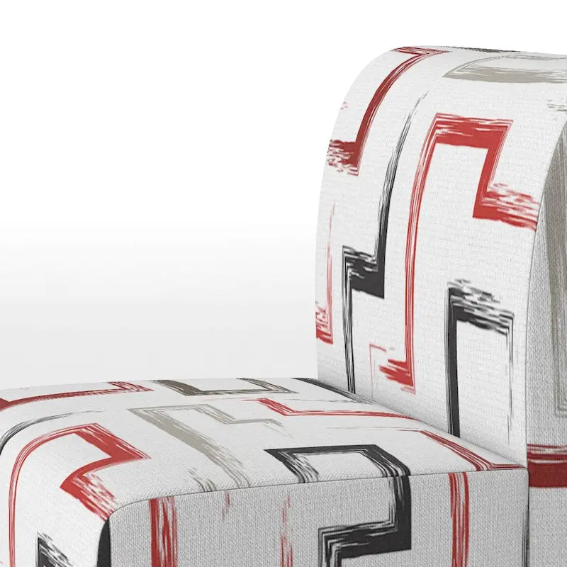 Fauteuil d'appoint et fauteuil à motif géométrique tendance multicolore et rembourré