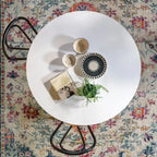 Table à manger ronde à fleurs de 41,25 x 41,25