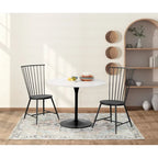 Table à manger ronde à fleurs de 41,25 x 41,25