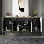Meuble de Rangement Buffet 4 Portes 2 Tiroirs Supérieurs
