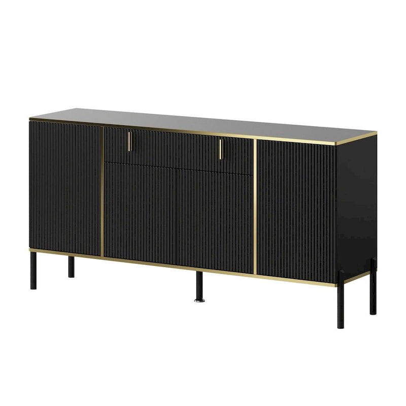 Meuble de Rangement Buffet 4 Portes 2 Tiroirs Supérieurs