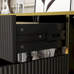 Meuble de Rangement Buffet 4 Portes 2 Tiroirs Supérieurs