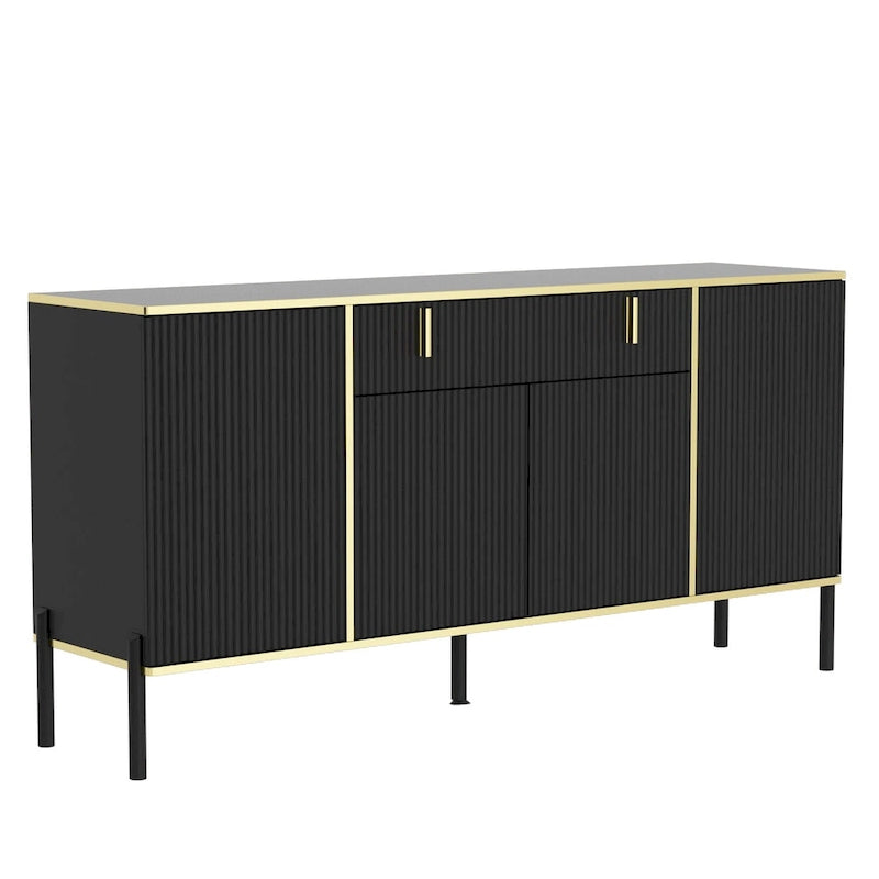 Meuble de Rangement Buffet 4 Portes 2 Tiroirs Supérieurs