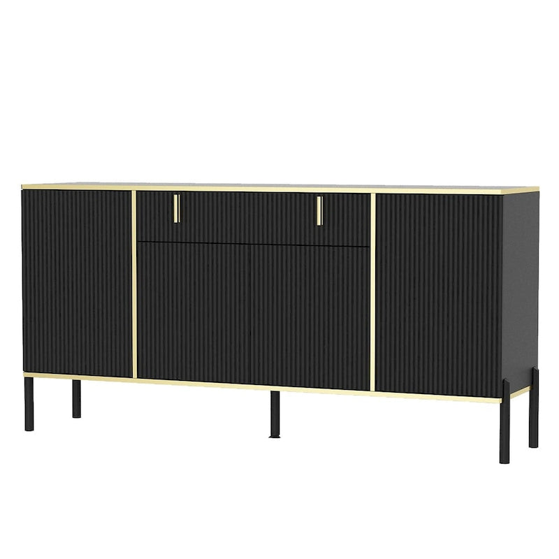 Meuble de Rangement Buffet 4 Portes 2 Tiroirs Supérieurs