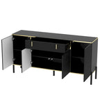 Meuble de Rangement Buffet 4 Portes 2 Tiroirs Supérieurs