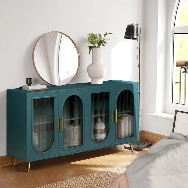 Buffet en bois avec étagères réglables
