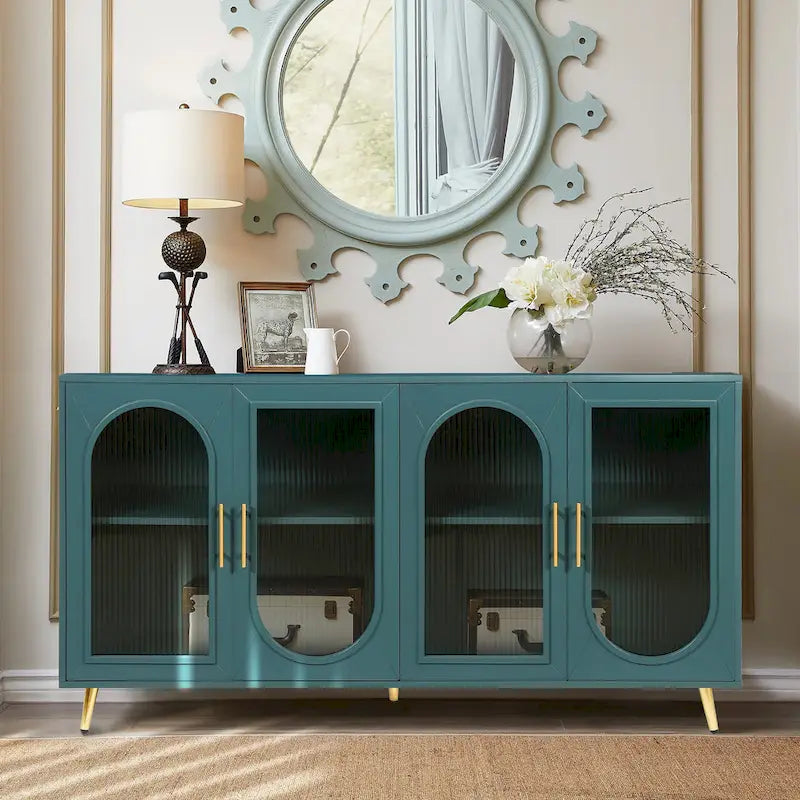 Buffet en bois avec étagères réglables