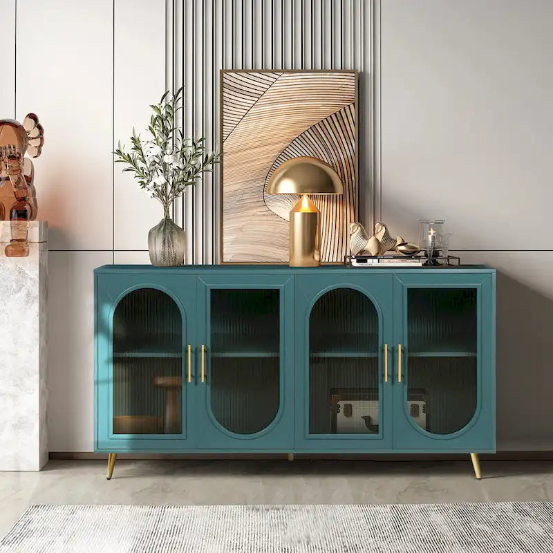 Buffet en bois avec étagères réglables