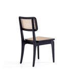 Chaise de salle à manger Giverny en rotin noir et naturel - Lot de 2