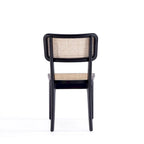 Chaise de salle à manger Giverny en rotin noir et naturel - Lot de 2