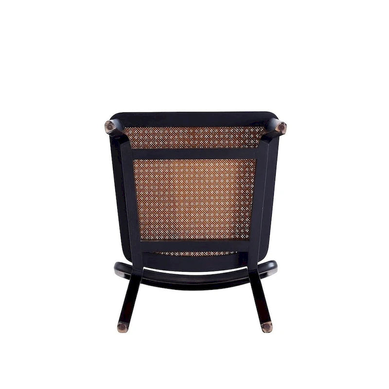 Chaise de salle à manger Giverny en rotin noir et naturel - Lot de 2