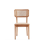 Chaise de salle à manger Giverny en rotin noir et naturel - Lot de 2