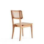 Chaise de salle à manger Giverny en rotin noir et naturel - Lot de 2