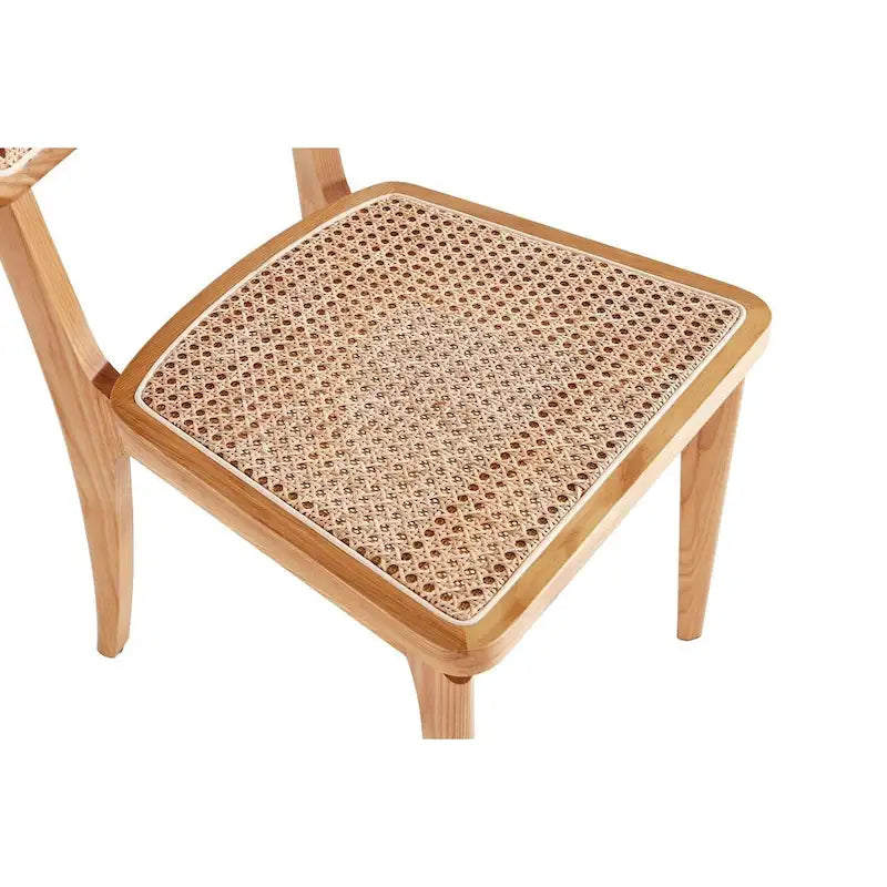 Chaise de salle à manger Giverny en rotin noir et naturel - Lot de 2