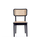 Chaise de salle à manger Giverny en rotin noir et naturel - Lot de 2