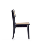 Chaise de salle à manger Giverny en rotin noir et naturel - Lot de 2