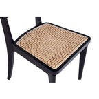 Chaise de salle à manger Giverny en rotin noir et naturel - Lot de 2